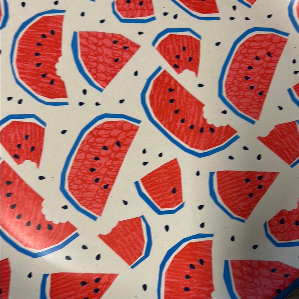 Watermelon Patterned Plate with Blue Rim - Picture 3 of 4
